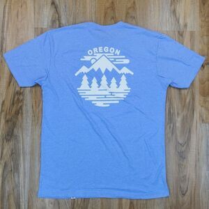 🔹️NWT Little Bay Root Light Blue "Oregon" Mountain Range Shirt Unisex Large